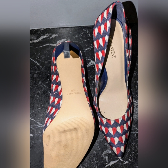 Nine West Stylish Women's Heels in Red and Blue Size 10M - Picture 5 of 11